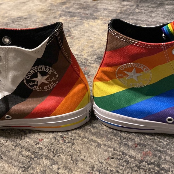 NWOT LGBTQ+ Gay Pride Rainbow Converse High Tops 🌈 - Picture 7 of 13